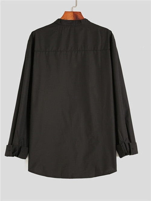 Teenage Men's Stand-up Collar Shirt DEU818