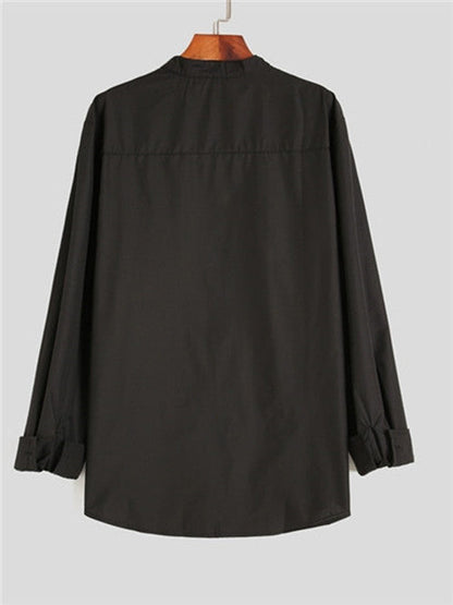 Teenage Men's Stand-up Collar Shirt DEU818