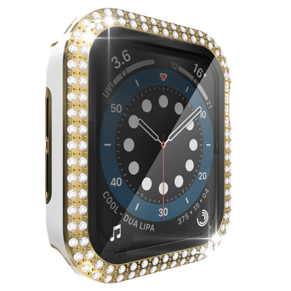 Electroplating Two Color Double Diamond One Piece Shell PC Plus Tempered Film