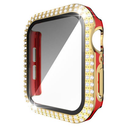 Electroplating Two Color Double Diamond One Piece Shell PC Plus Tempered Film