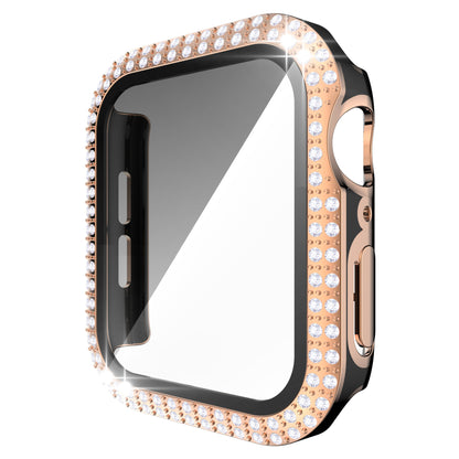 Electroplating Two Color Double Diamond One Piece Shell PC Plus Tempered Film