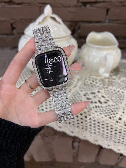 Neutral Diamond Set Metal Stainless Steel Strap