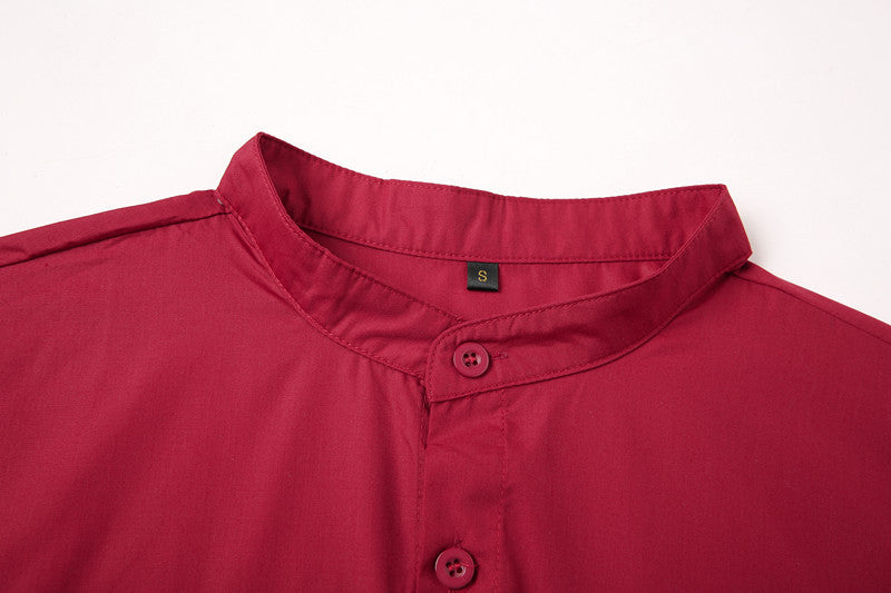 Teenage Men's Stand-up Collar Casual Shirt DEU818