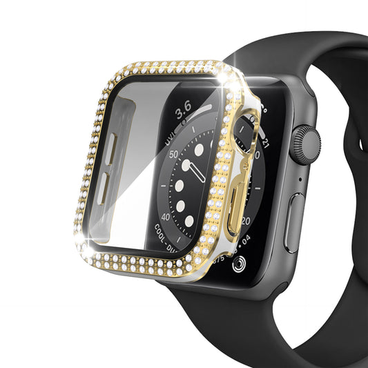 Electroplating Two Color Double Diamond One Piece Shell PC Plus Tempered Film