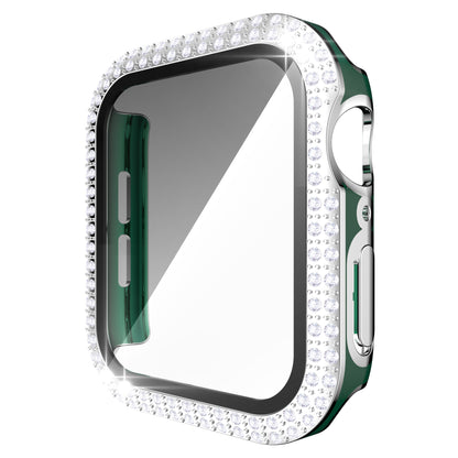 Electroplating Two Color Double Diamond One Piece Shell PC Plus Tempered Film