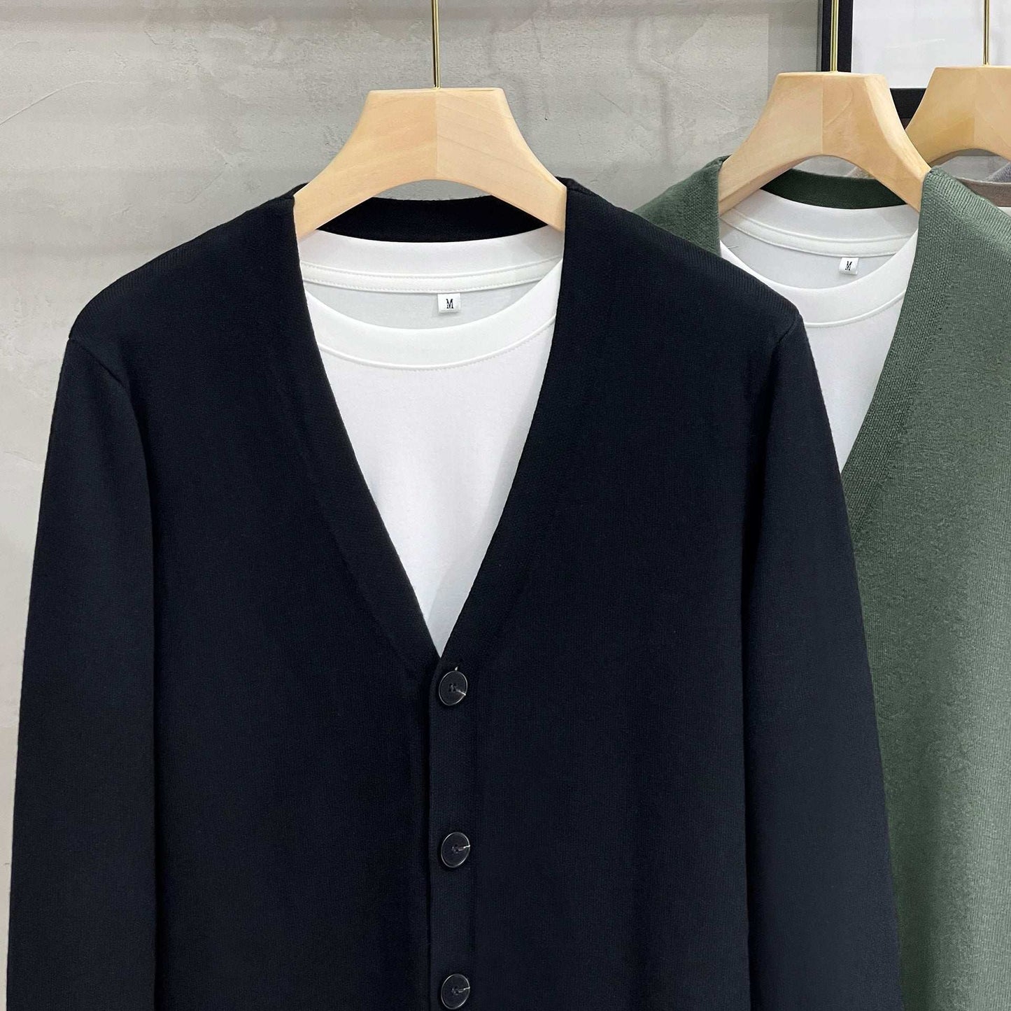 Knitted Cardigan Men's Sweater Coat Outer Wear Casual V-neck