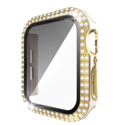 Electroplating Two Color Double Diamond One Piece Shell PC Plus Tempered Film