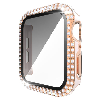 Electroplating Two Color Double Diamond One Piece Shell PC Plus Tempered Film