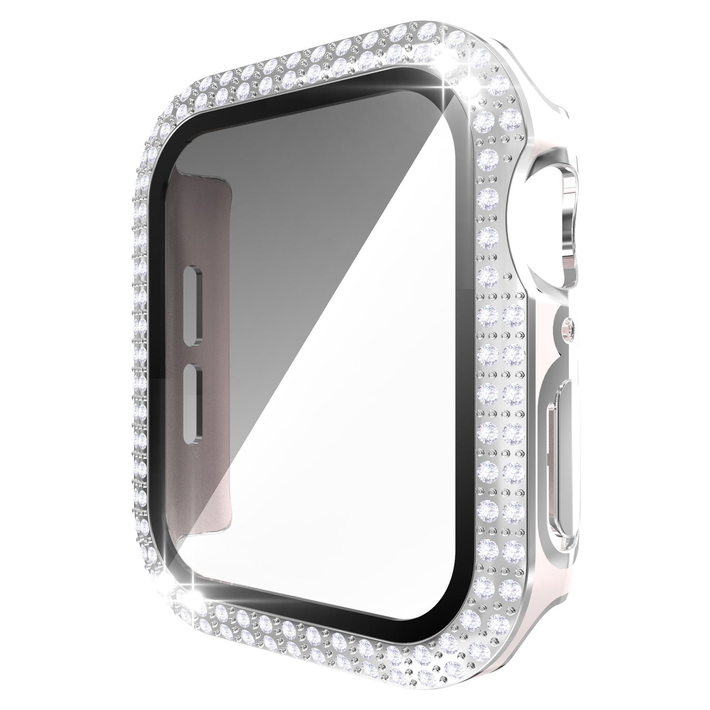 Electroplating Two Color Double Diamond One Piece Shell PC Plus Tempered Film