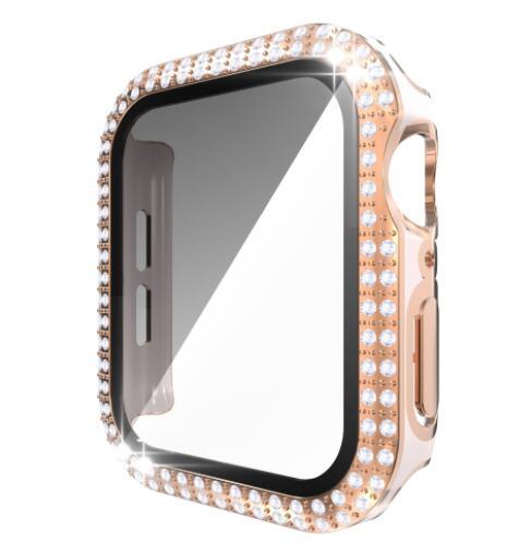 Electroplating Two Color Double Diamond One Piece Shell PC Plus Tempered Film