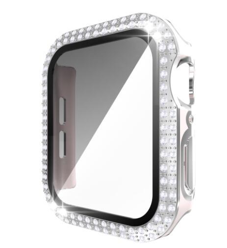 Electroplating Two Color Double Diamond One Piece Shell PC Plus Tempered Film