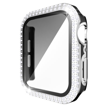 Electroplating Two Color Double Diamond One Piece Shell PC Plus Tempered Film